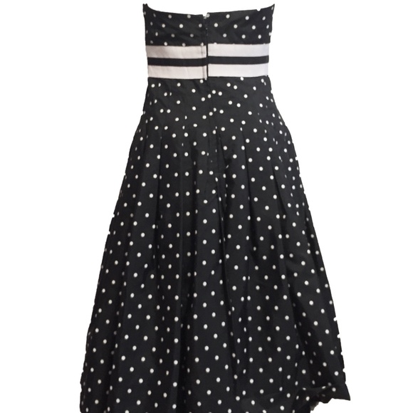 Vintage Victor Costa Navy & White Polka Dot Cocktail Dress - Picture 6 of 10